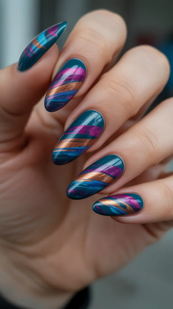 Almond Nails Fresh Ideas 2026 Swirl Almond Nails