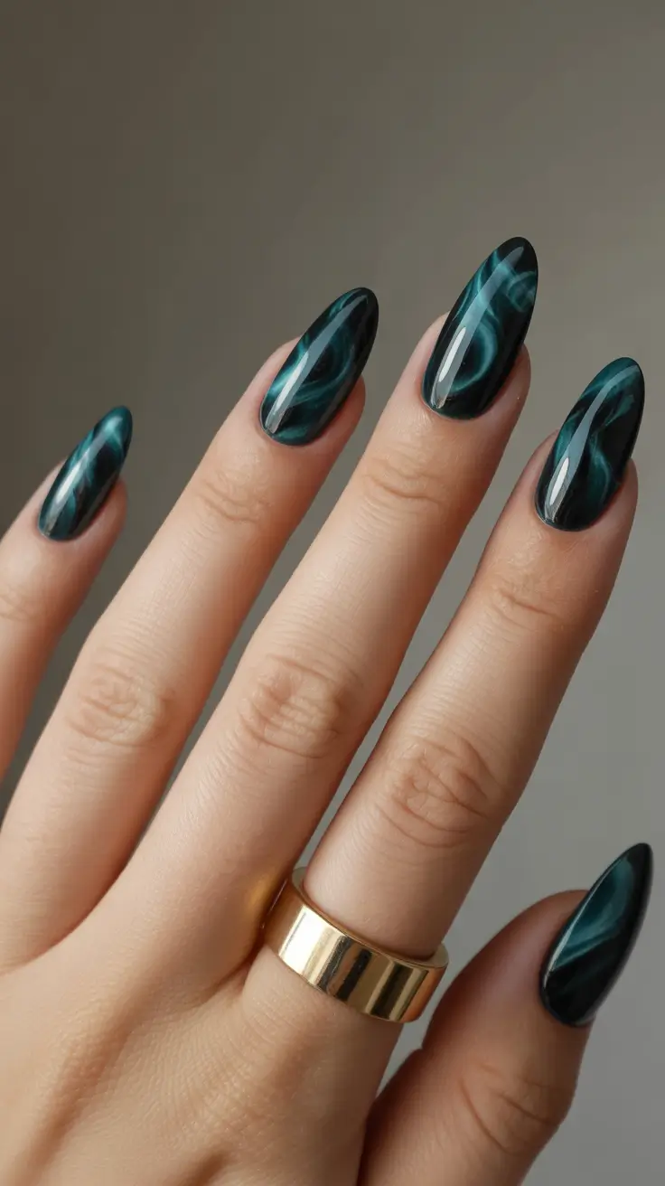 Almond Nails Fresh Ideas 2026 Green Magnetic