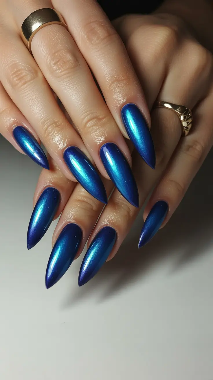 Aura Nails 2026 Blue Chrome