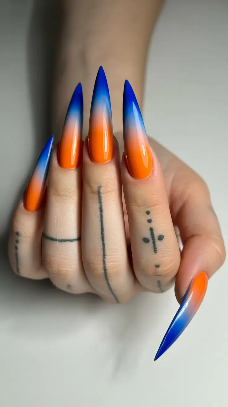 Aura Nails 2026 Blue Orange