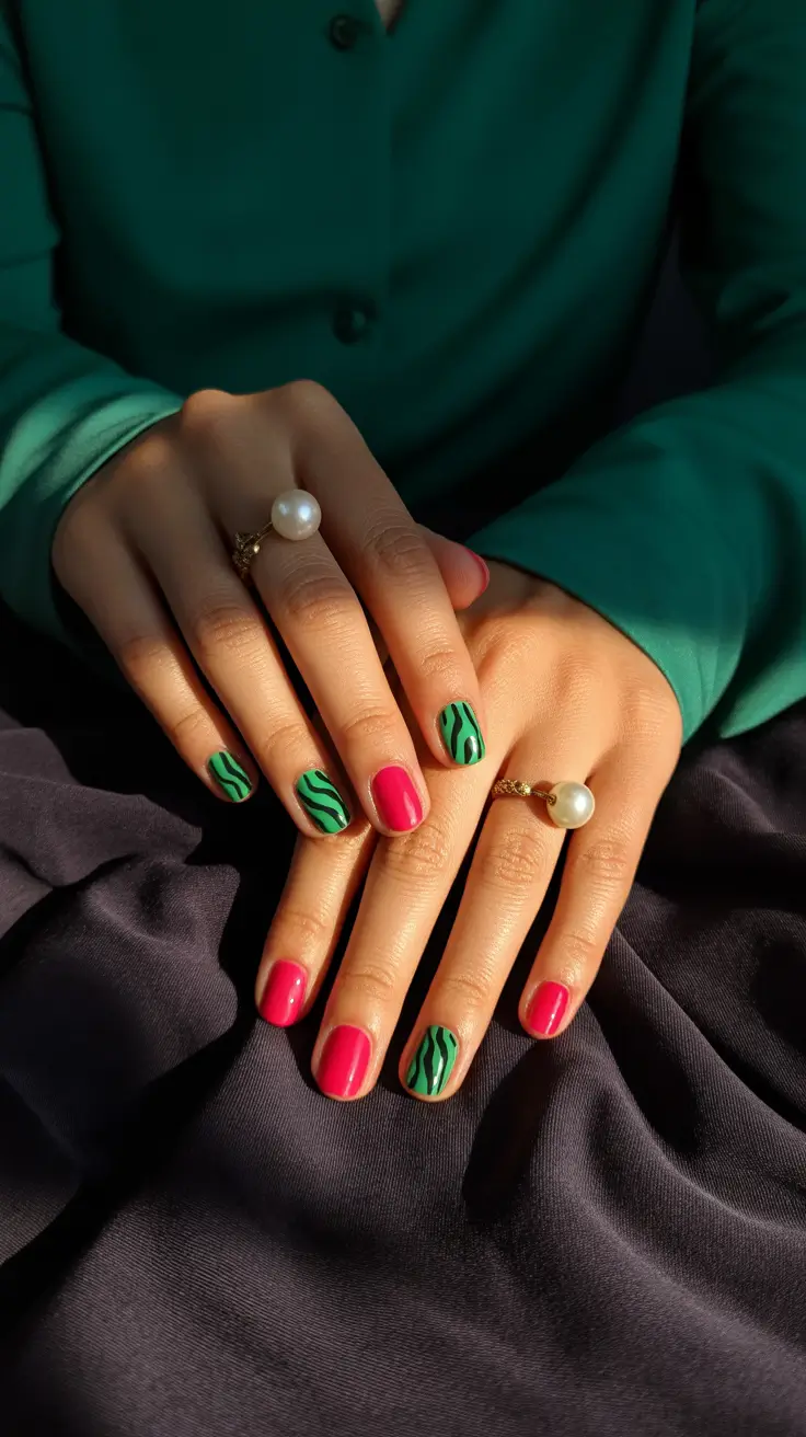 Best Nail Designs 2026 Bold Color Blocking With a Graphic Twist