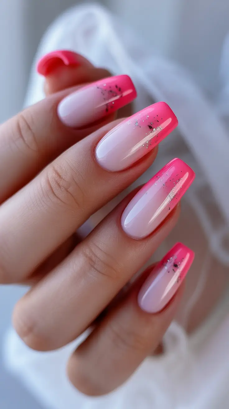 Best Nail Designs 2026 Pink Ombre With Delicate Sparkle