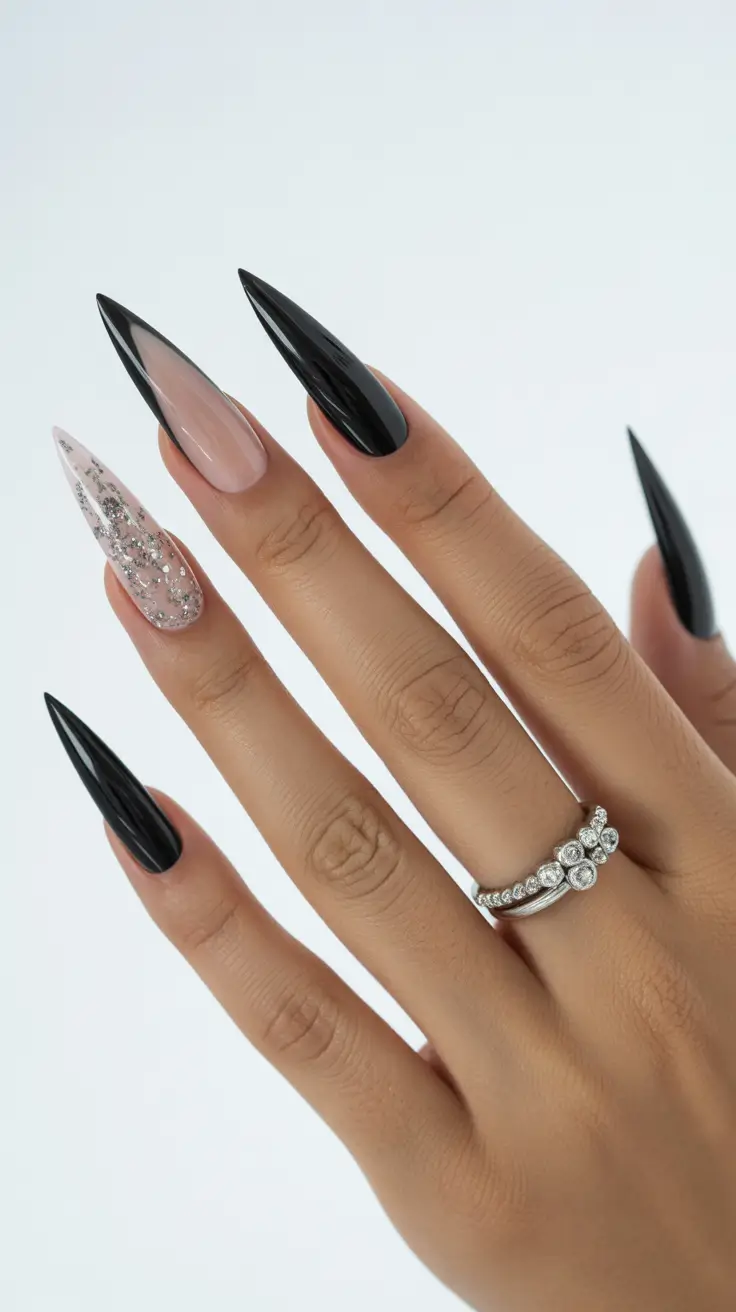 Best Nail Designs 2026 Black Long Nails