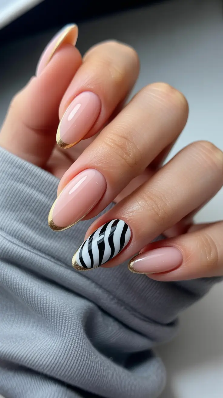 Birthday Nail Designs 2026 Nude Graphic Accent