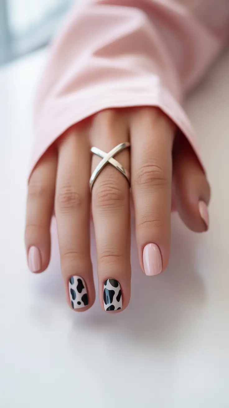 Bright Pink Nails 2026 Bright Pink And Black Graphic Nail Art