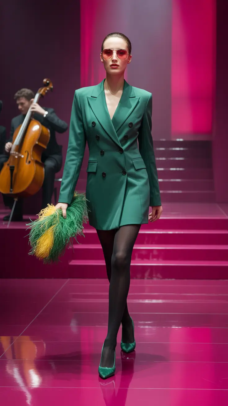 Blazer outfits 2026 - bold green blazer