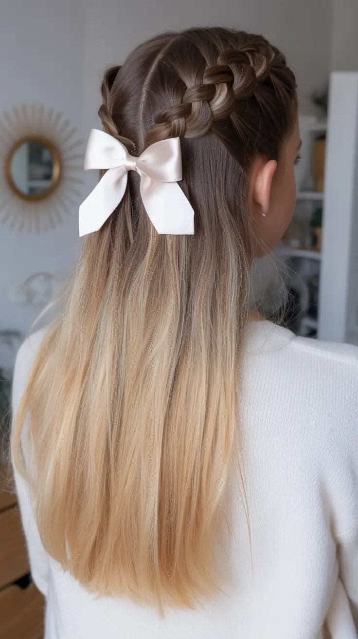 straight hairstyle 2026 Straight Hair with Bow