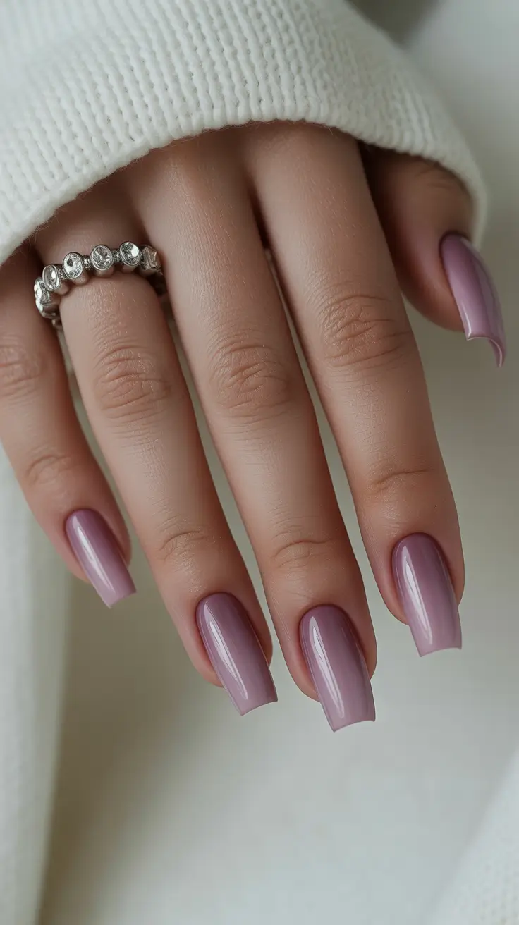 Classy Nails Aesthetic 2026 Muted Mauve Coffin Nails That Look Expensive