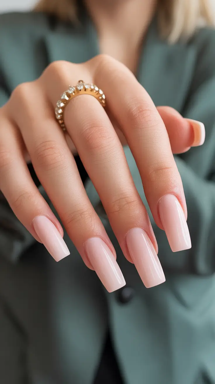 Coffin Shape Nails Ideas 2026 Light Pink Coffin