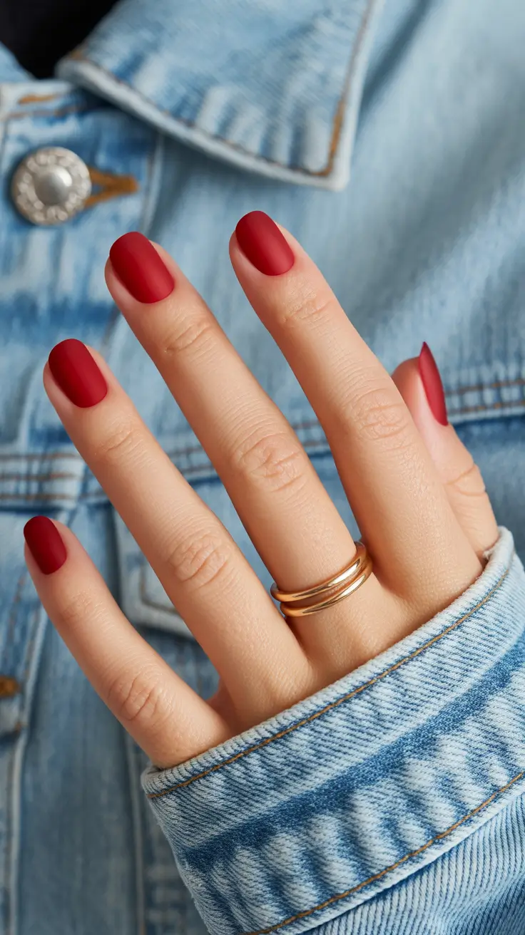 Creative Short Nails 2026 Classic Red Short Nails