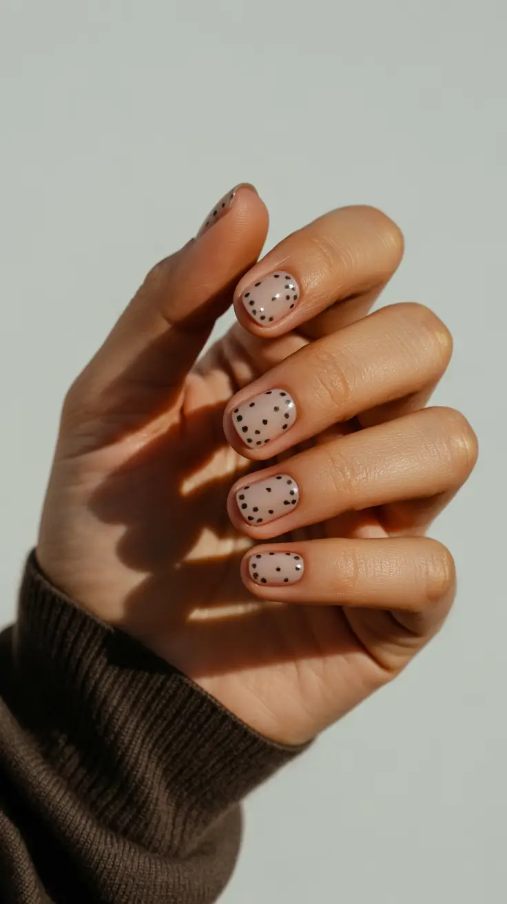 Creative Short Nails 2026 Polka Dot Short Nails