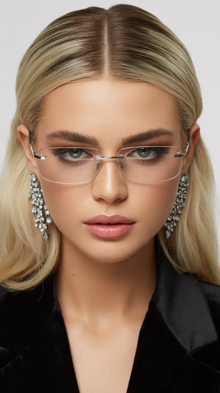 cute hairstyle 2026 Straight and Sleek with Glasses