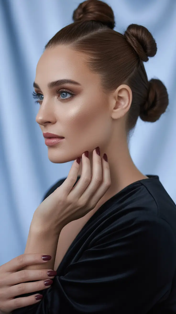 cute hairstyle 2026 Textured Top Knot with Loose Strands