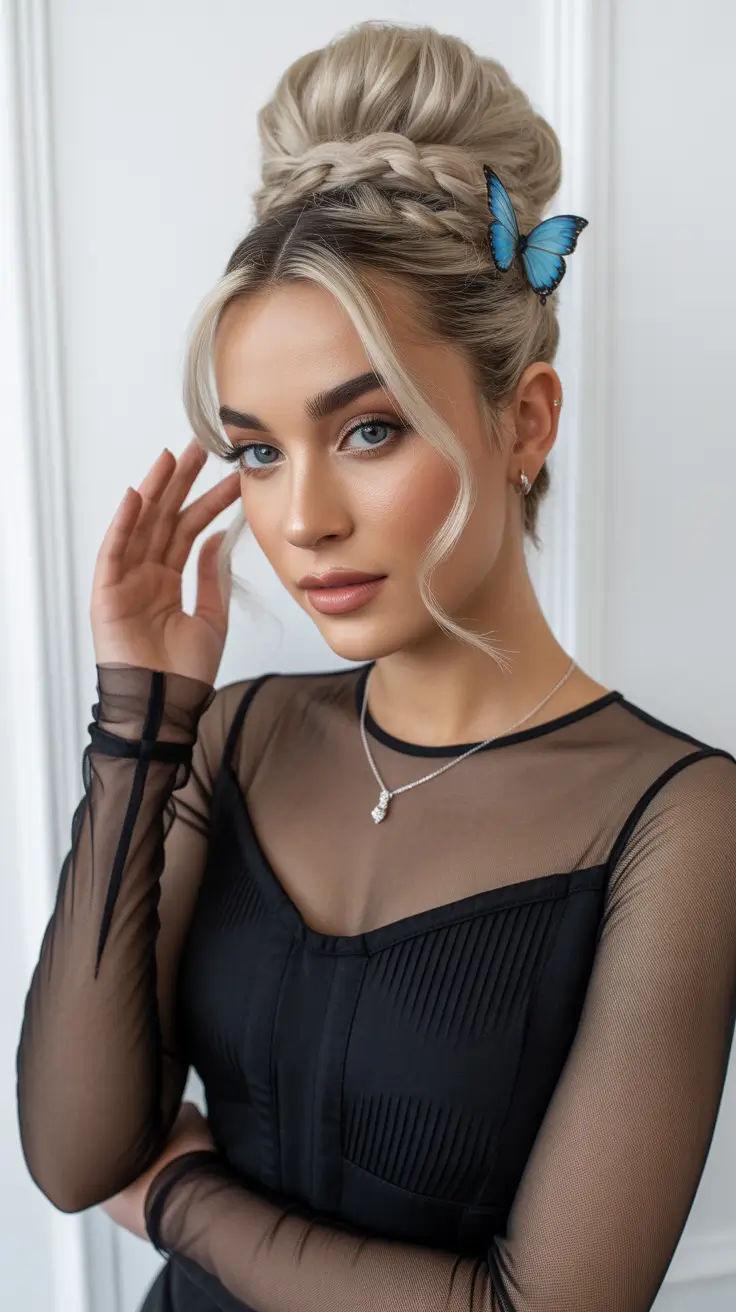 cute hairstyle 2026 Elegant Braided Updo with Volume