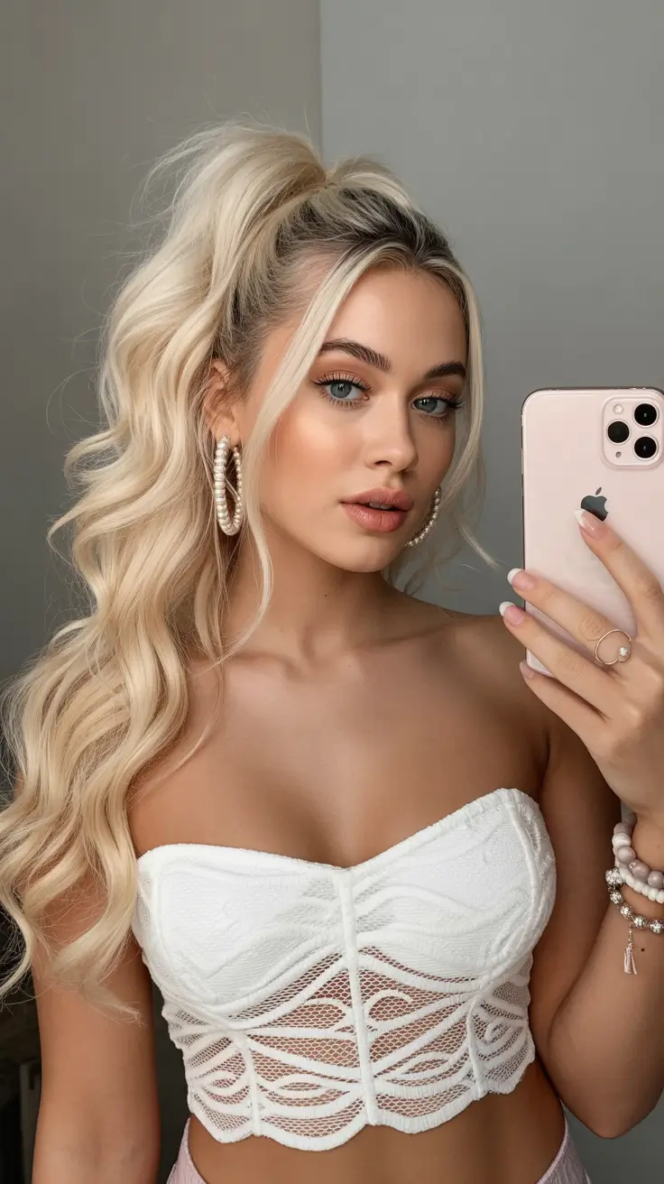 cute hairstyle 2026 Casual Wavy High Ponytail