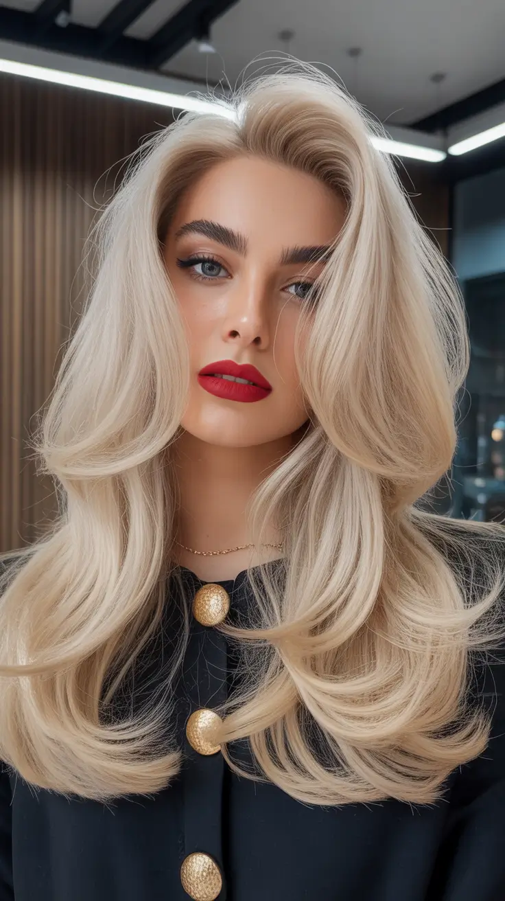 cute hairstyle 2026 Retro Volume Blonde Blowout