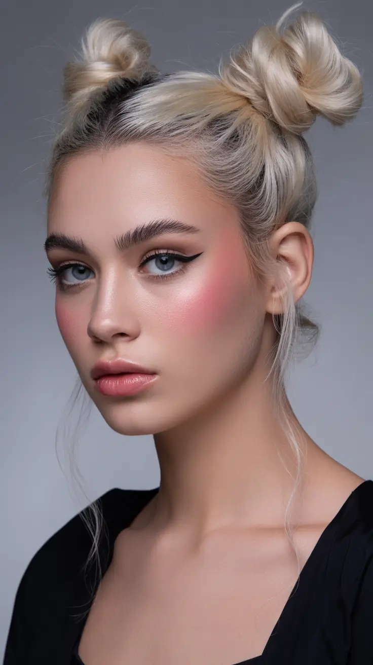 cute hairstyle 2026 Space Buns with a Modern Twist