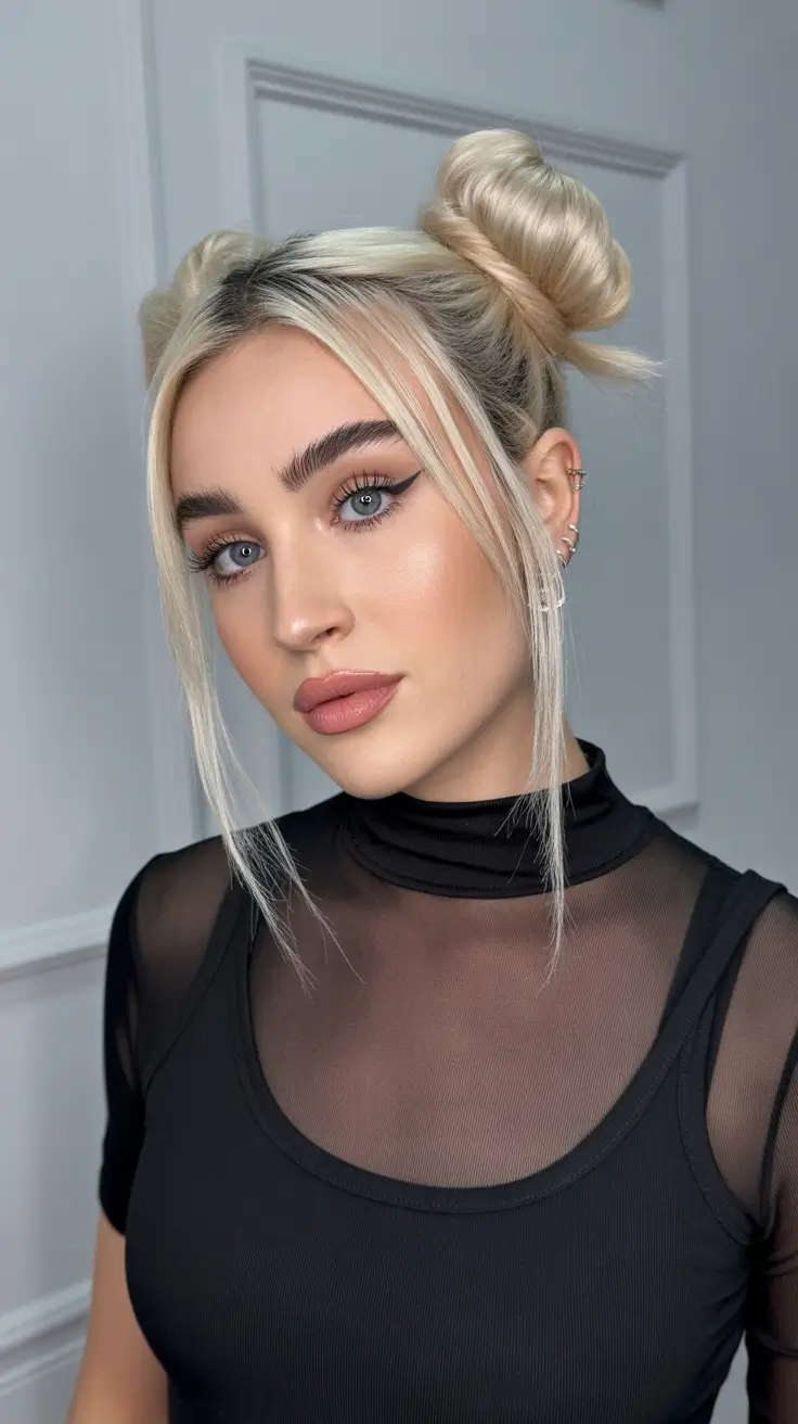 buns-hairstyle-2026-effortless-two-buns-with-chic-edge