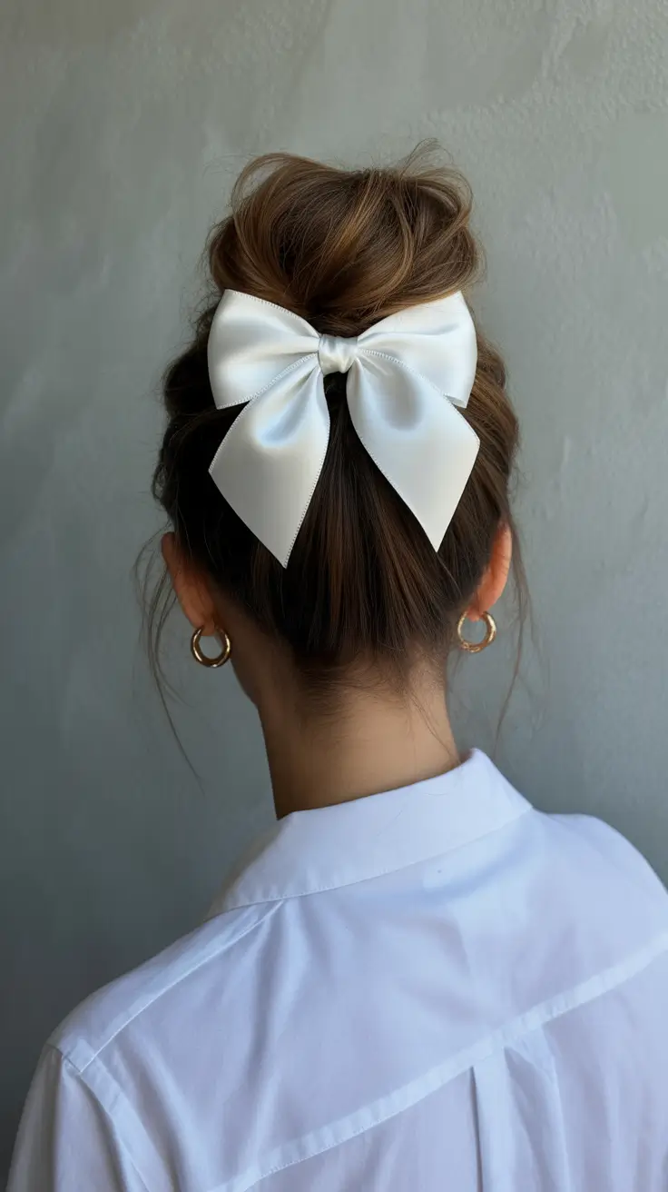 buns-hairstyle-2026-classic-bun-with-satin-bow
