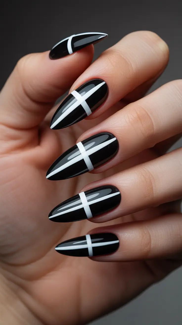 Cute Gel Nails 2026 Black White Art