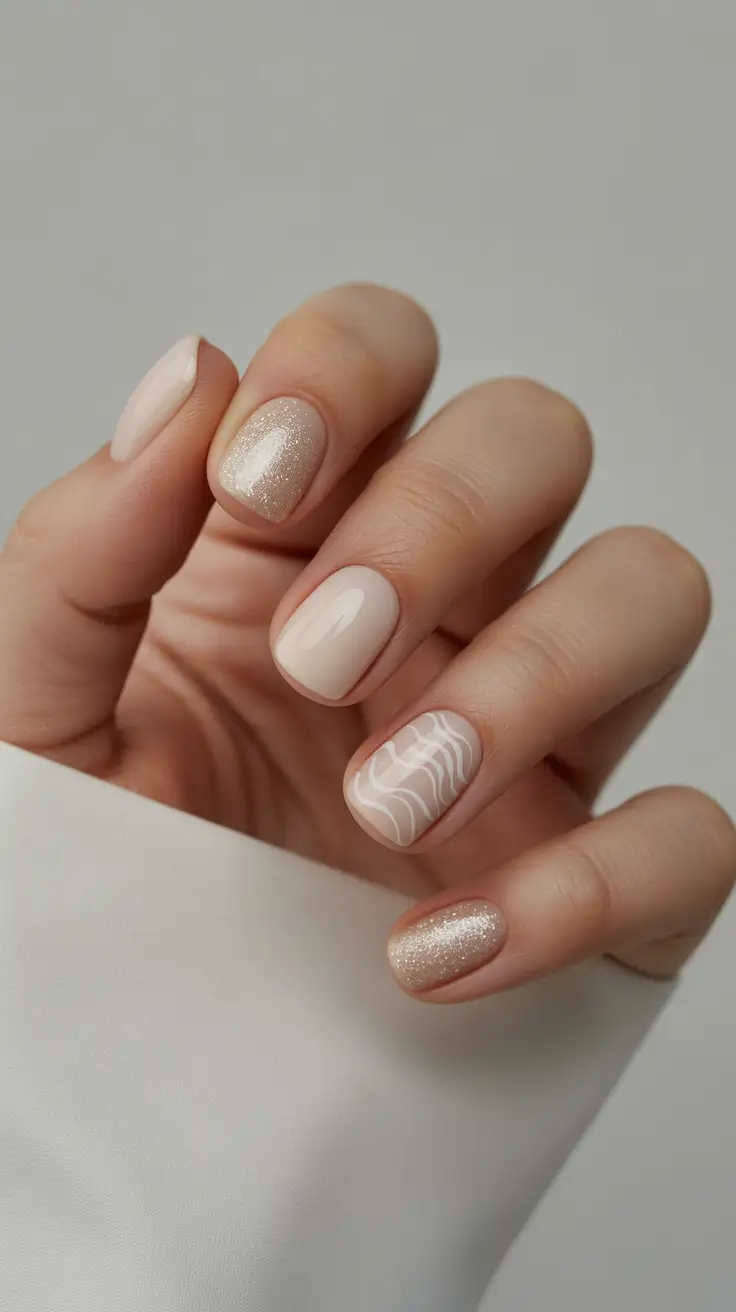 Cute Gel Nails 2026 Short Milky Design