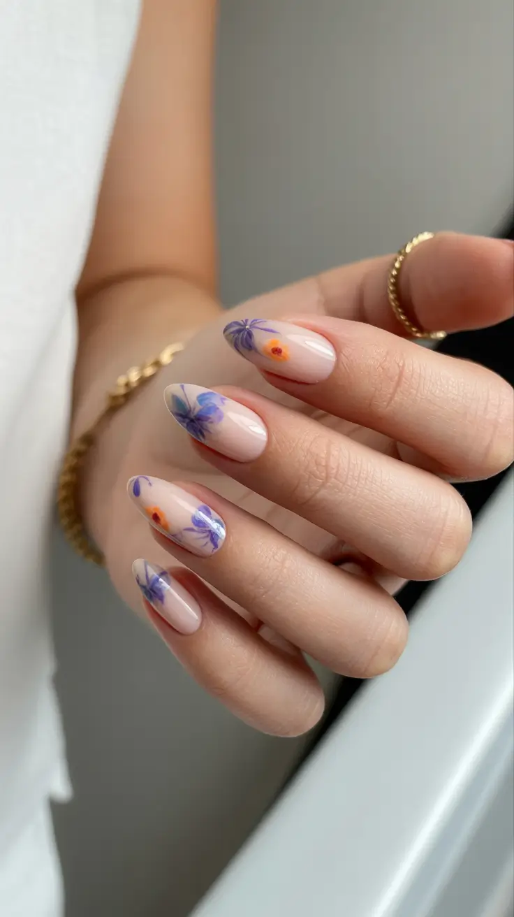 Cute Nails Ideas for 2026 Soft Botanical Florals