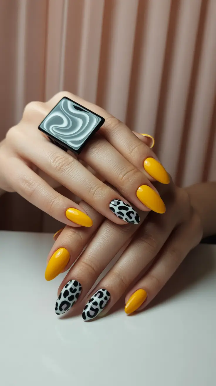 Cute Nails Ideas for 2026 Yellow Graphic Nails
