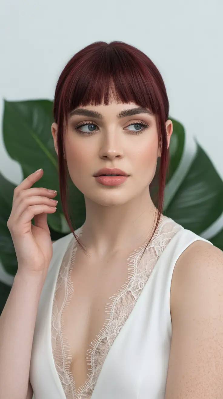 quick hairstyles 2026 Sleek Bob With Micro Bangs