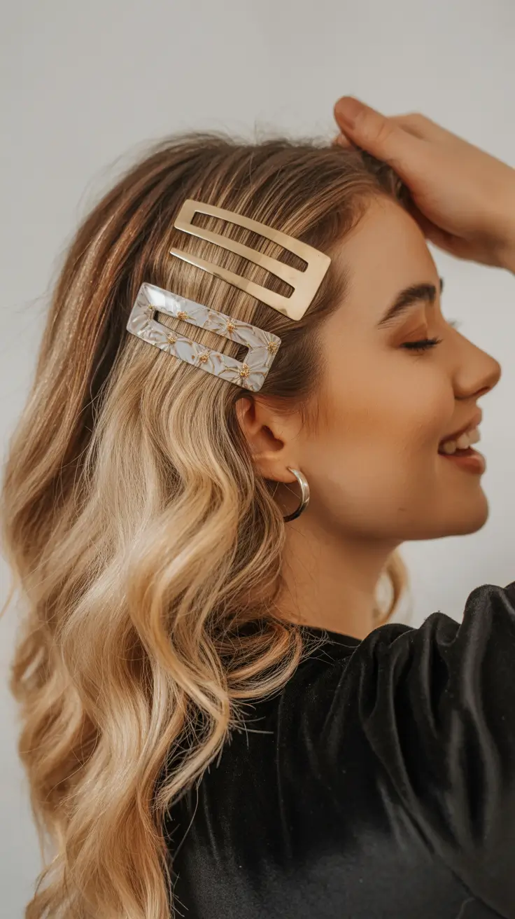 quick hairstyles 2026 Loose Waves With Decorative Clips