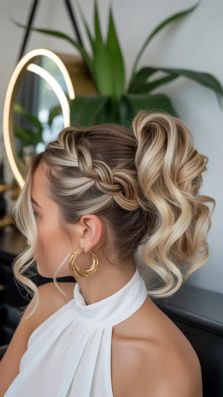 easy hairstyle 2026 Soft Braided Pony Power