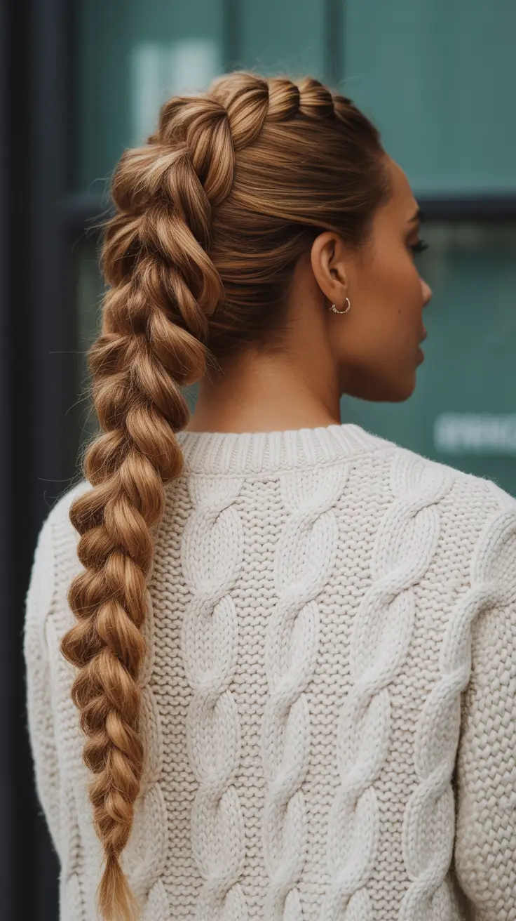 easy hairstyle 2026 Chunky Braid Statement