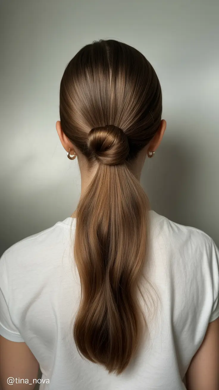 easy hairstyle 2026 Knotted Sleek Ponytail