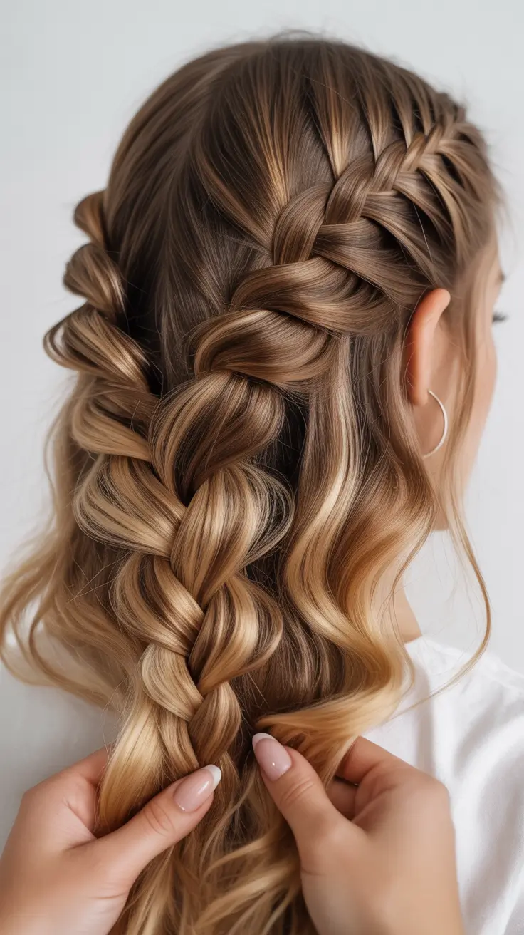 easy hairstyle 2026 Romantic Half Braided Flow