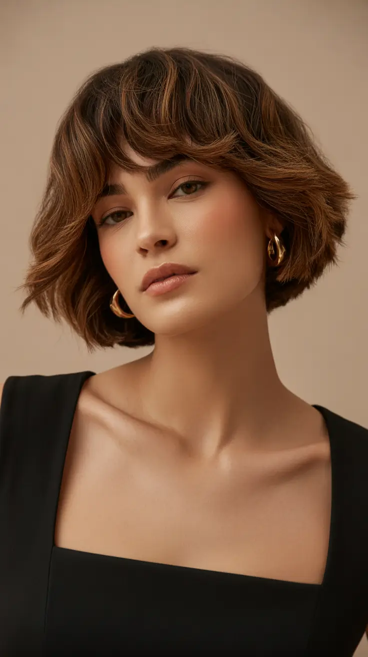 Choppy Bob Haircuts 2026 Softly Textured Choppy Bob with Volume