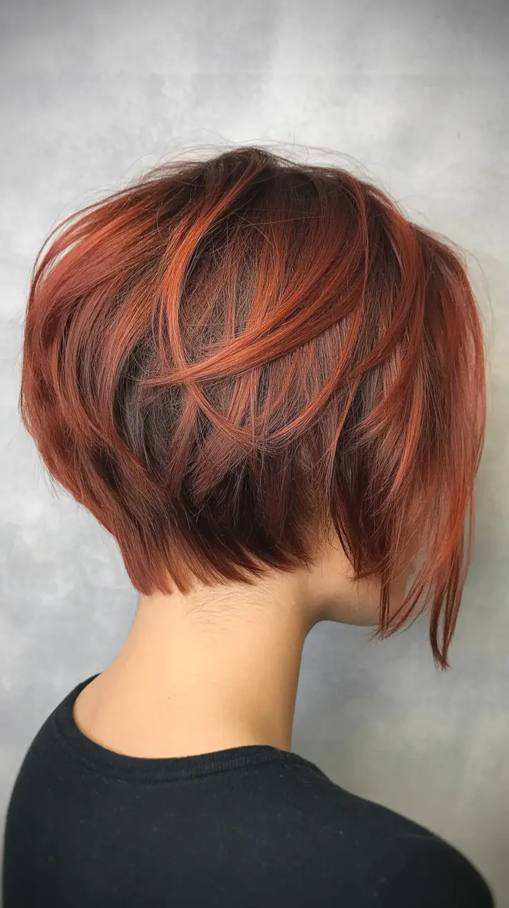 Choppy Bob Haircuts 2026 Copper Fire Short Bob