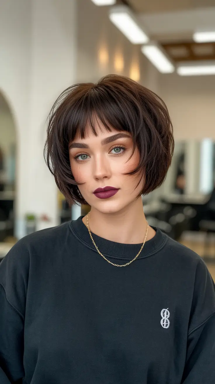 Choppy Bob Haircuts 2026 French Choppy Bob with Bangs