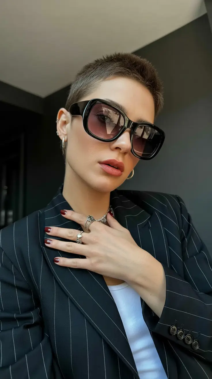 pixie haircut 2026 Minimalist Buzz with Attitude