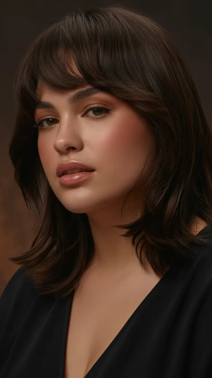 Fat Face Haircuts 2026 Soft Layers with Curtain Bangs