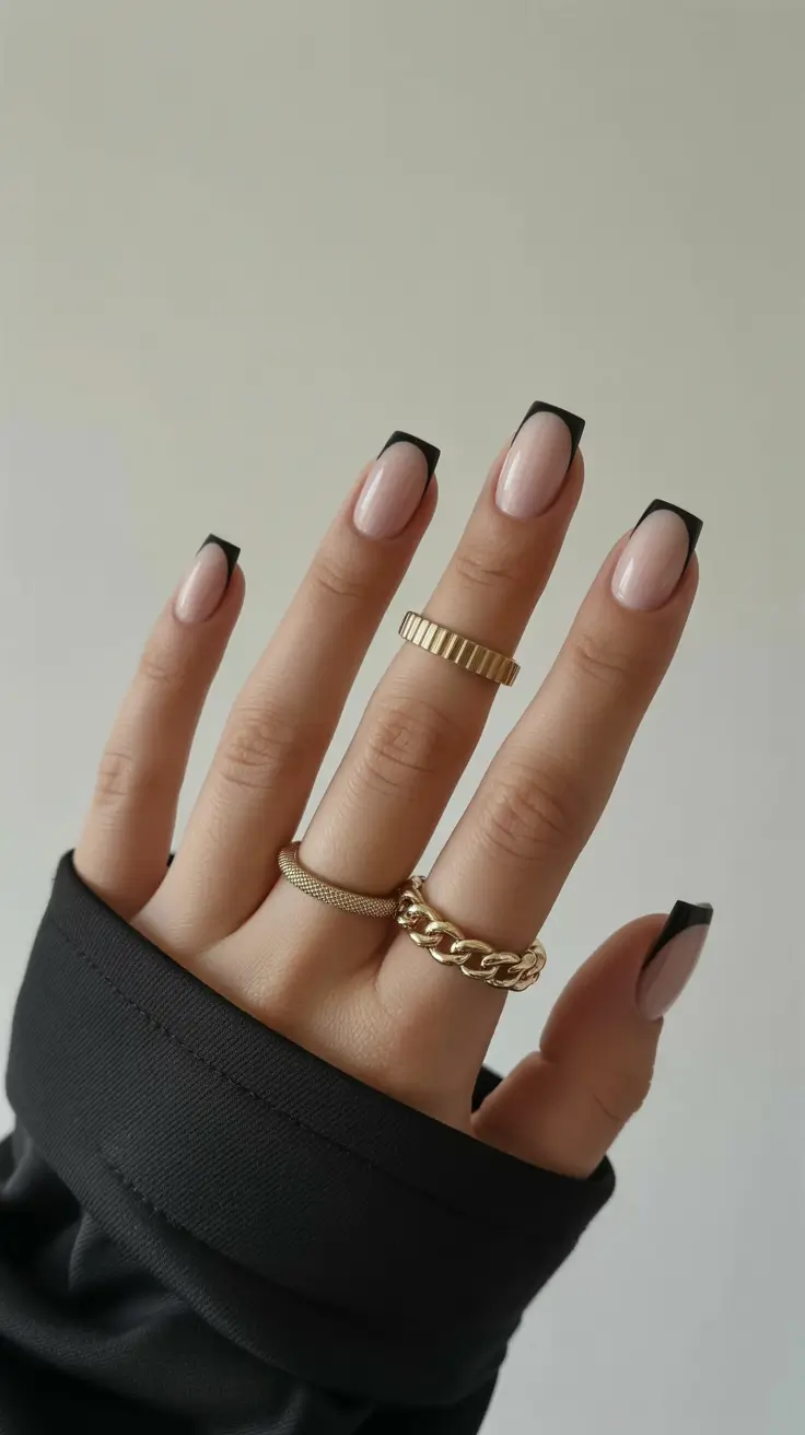 French Nail Designs 2026 Black French