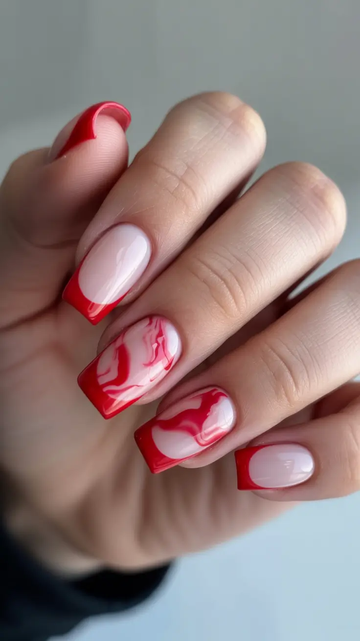 French Nail Designs 2026 Red French Art