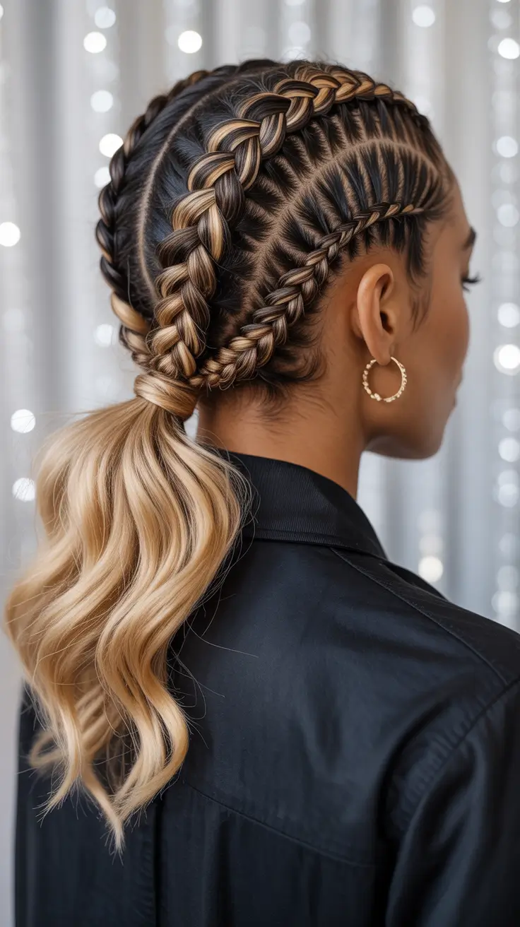 half braided half curled ponytail for a modern twist hairstyle black women 2026