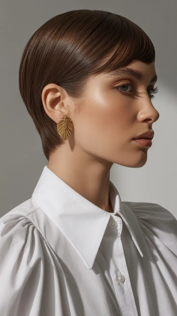 haircuts inspo 2026 Sleek Short Bowl Cut With Micro Bangs