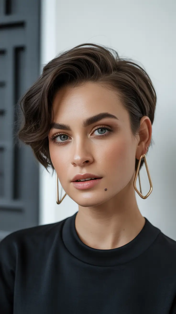 haircuts inspo 2026 Side Swept Short Cut With Modern Softness