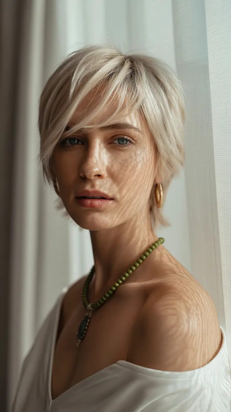 Haircuts for Women Over 40 2026 Edgy Short Blonde