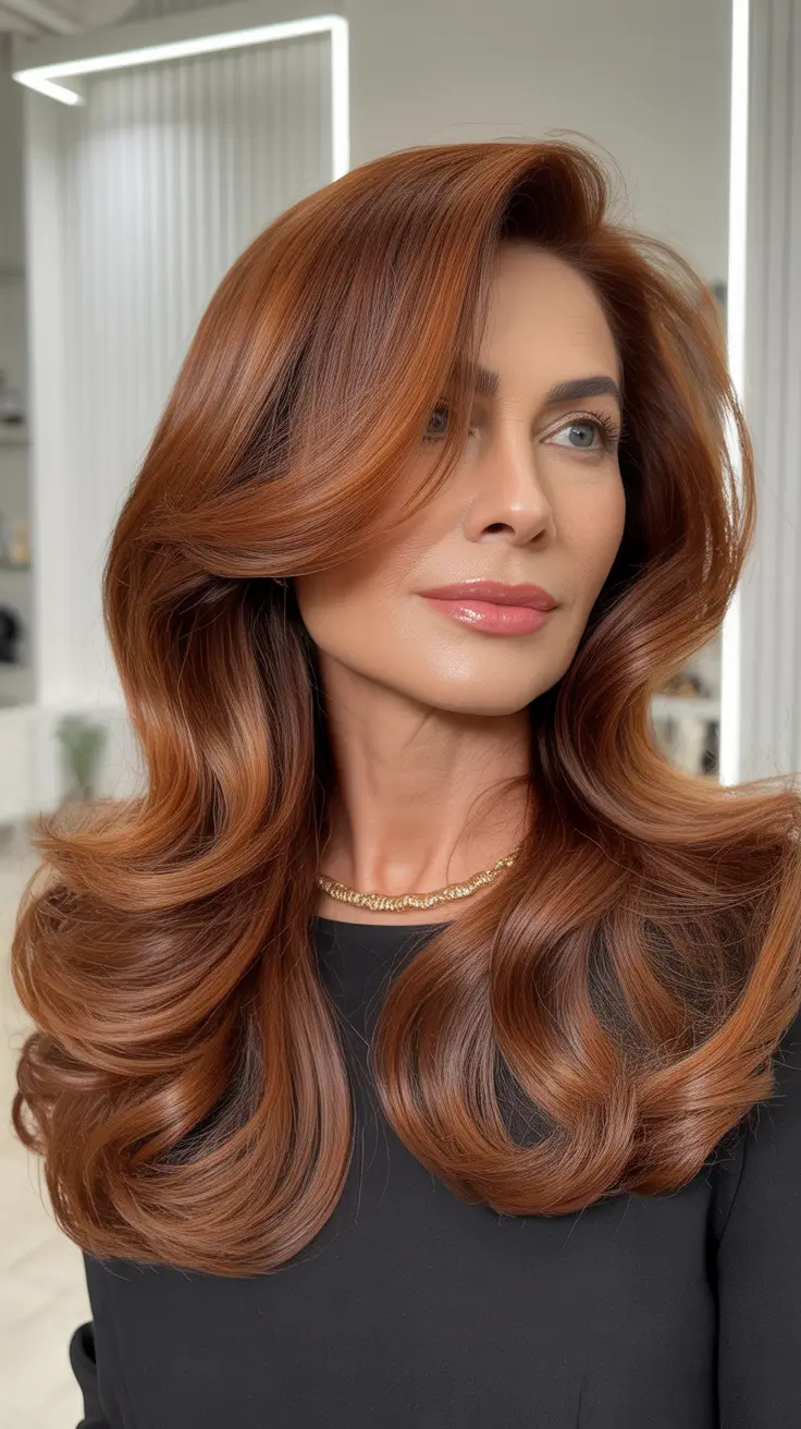 Haircuts for Women Over 60 2026 Long Copper Layers