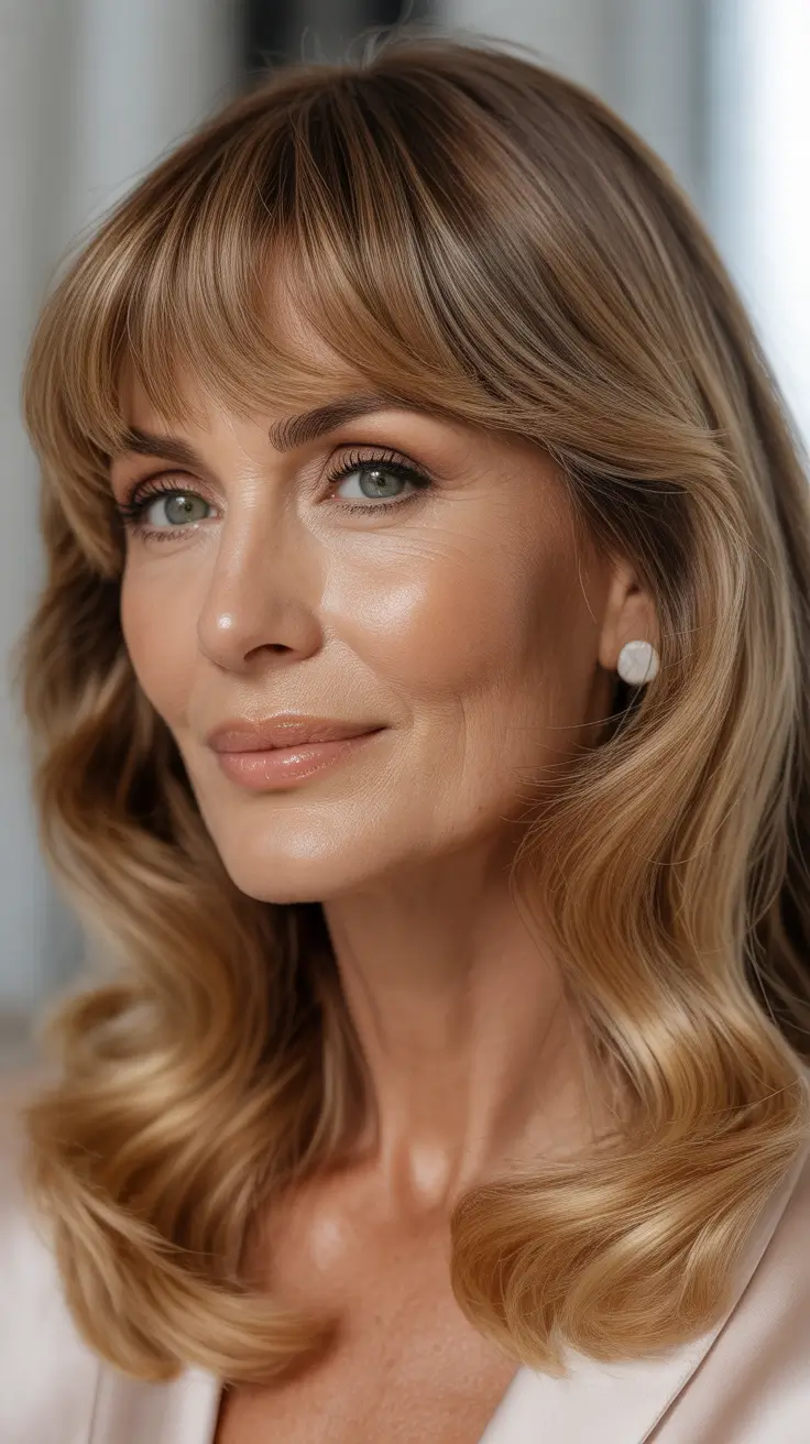Haircuts for Women Over 60 2026 Soft Layered Shoulder-Length with Airy Bangs