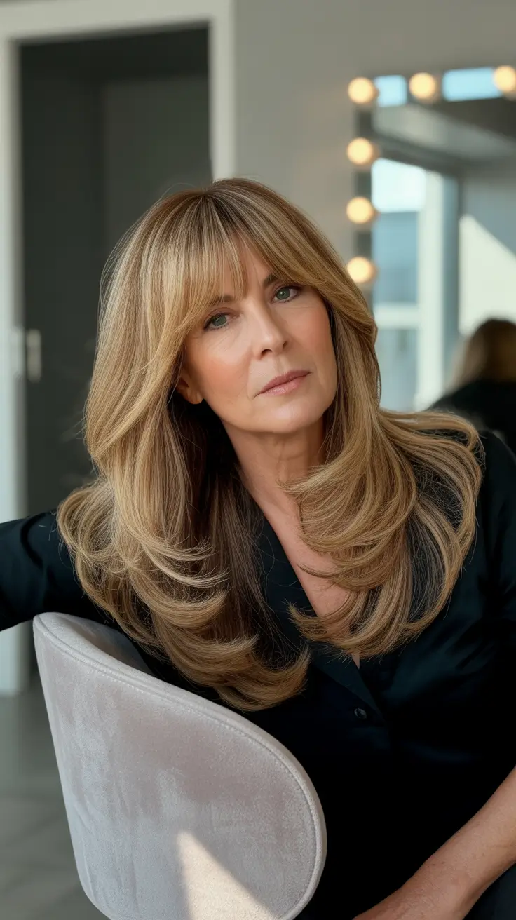 Haircuts for Women Over 60 2026 Classic Long Bob with Fullness Through the Ends