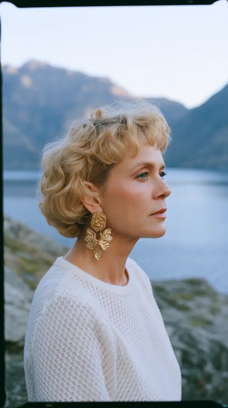 Haircuts for Women Over 60 2026 Textured Short Shag with Soft Curl Movement