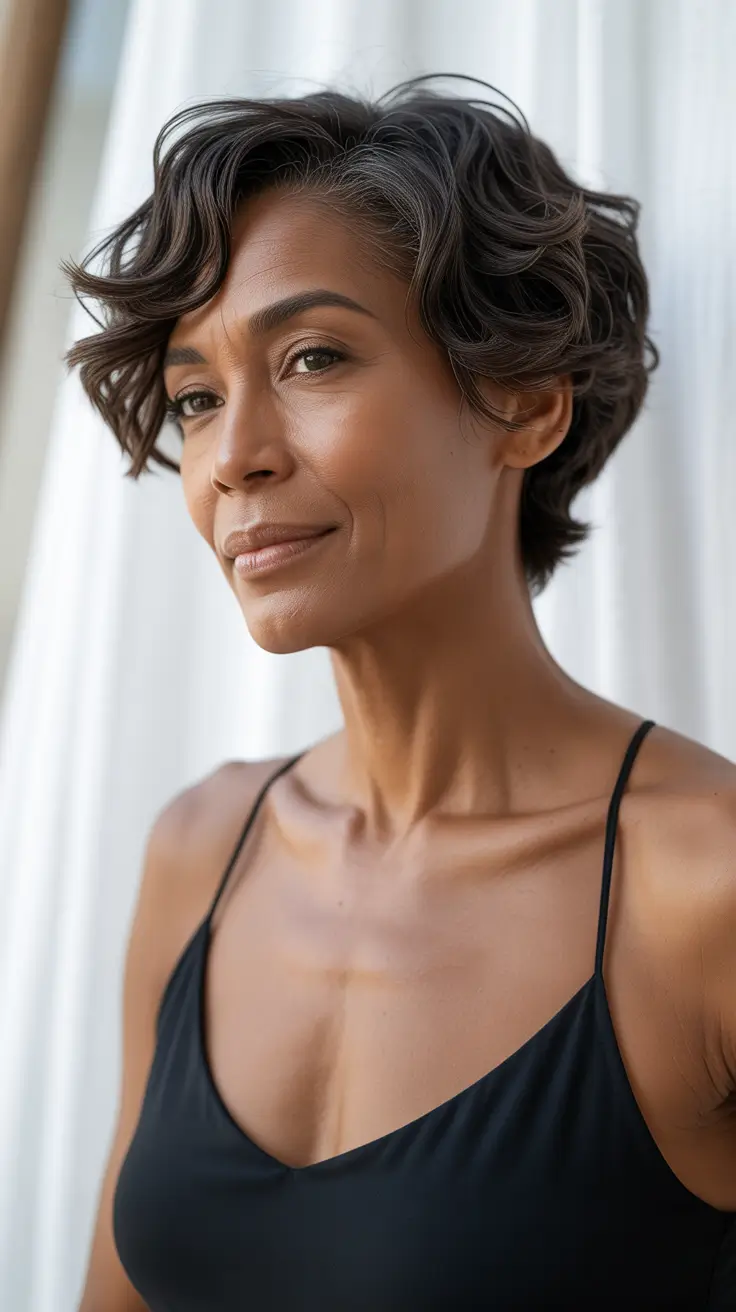 Haircuts for Women Over 60 2026 Modern Bixie with Light Layers and Lift