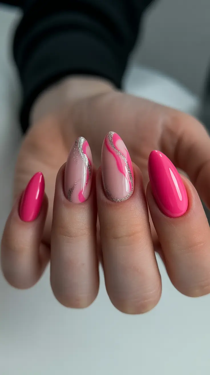 Nail Colors Ideas for 2026 Pink Swirl Nails